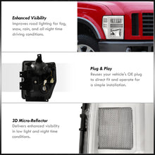 Load image into Gallery viewer, Ford F250 F350 F450 F550 Super Duty 2008-2010 Sequential LED DRL Bar Factory Style Headlights White Housing Clear Len Clear Reflector