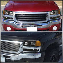 Load image into Gallery viewer, GMC Sierra 1500 1500HD 2500 2500HD 3500 1999-2006 / Sierra Classic 2007 / Yukon 2000-2006 / Yukon XL 1500 2500 2000-2006 Factory Style Headlights + Bumpers Black Housing Clear Len Clear Reflector