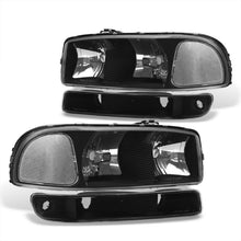 Load image into Gallery viewer, GMC Sierra 1500 1500HD 2500 2500HD 3500 1999-2006 / Sierra Classic 2007 / Yukon 2000-2006 / Yukon XL 1500 2500 2000-2006 Factory Style Headlights + Bumpers Black Housing Clear Len Clear Reflector