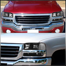 Load image into Gallery viewer, GMC Sierra 1500 1500HD 2500 2500HD 3500 1999-2006 / Sierra Classic 2007 / Yukon 2000-2006 / Yukon XL 1500 2500 2000-2006 Factory Style Headlights + Bumpers Black Housing Clear Len Clear Reflector