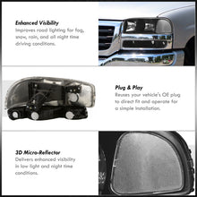 Load image into Gallery viewer, GMC Sierra 1500 1500HD 2500 2500HD 3500 1999-2006 / Sierra Classic 2007 / Yukon 2000-2006 / Yukon XL 1500 2500 2000-2006 Factory Style Headlights + Bumpers Black Housing Clear Len Clear Reflector
