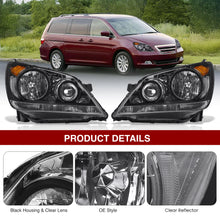 Load image into Gallery viewer, HONDA Odyssey 2005-2007 Headlight Black Housing Clear Lens Reflector