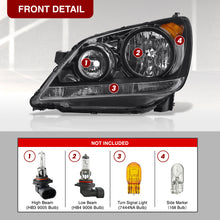 Load image into Gallery viewer, HONDA Odyssey 2005-2007 Headlight Black Housing Clear Lens Reflector