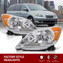 Load image into Gallery viewer, HONDA Odyssey 2005-2007 Headlight Chrome Housing Clear Lens Amber Reflector
