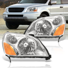 Load image into Gallery viewer, HONDA Pilot 2003-2005 Headlight Chrome Housing Clear Lens Amber Reflector