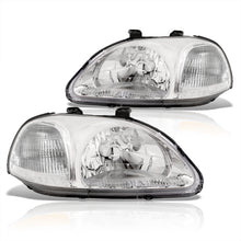 Load image into Gallery viewer, Honda Civic 1996-1998 Factory Style Headlights Chrome Housing Clear Len Clear Reflector