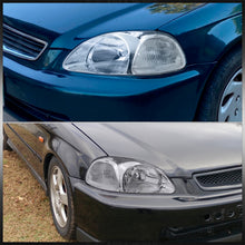 Load image into Gallery viewer, Honda Civic 1996-1998 Factory Style Headlights Chrome Housing Clear Len Clear Reflector
