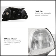 Load image into Gallery viewer, Honda Civic 1996-1998 Factory Style Headlights Chrome Housing Clear Len Clear Reflector