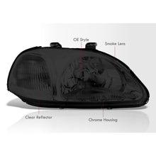Load image into Gallery viewer, Honda Civic 1996-1998 Factory Style Headlights Chrome Housing Smoke Len Clear Reflector