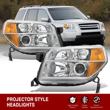 Load image into Gallery viewer, HONDA Pilot 2006-2008 Headlight Chrome Housing Clear Lens Amber Reflector