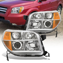 Load image into Gallery viewer, HONDA Pilot 2006-2008 Headlight Chrome Housing Clear Lens Amber Reflector