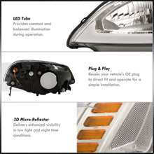 Load image into Gallery viewer, Honda Civic 2001-2003 Sequential LED DRL Bar Factory Style Headlights Chrome Housing Clear Len Clear Reflector