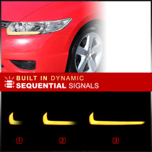 Load image into Gallery viewer, Honda Civic Coupe 2006-2011 Sequential LED DRL Bar Factory Style Headlights Chrome Housing Clear Len Clear Reflector