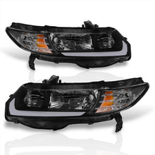 Load image into Gallery viewer, Honda Civic Coupe 2006-2011 LED DRL Bar Factory Style Headlights Black Housing Clear Len Amber Reflector
