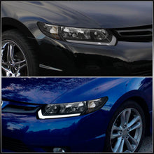 Load image into Gallery viewer, Honda Civic Coupe 2006-2011 LED DRL Bar Factory Style Headlights Black Housing Clear Len Amber Reflector