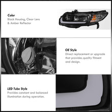 Load image into Gallery viewer, Honda Civic Coupe 2006-2011 LED DRL Bar Factory Style Headlights Black Housing Clear Len Amber Reflector