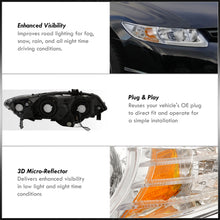 Load image into Gallery viewer, Honda Civic Coupe 2006-2011 LED DRL Bar Factory Style Headlights Chrome Housing Clear Len Amber Reflector