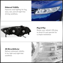 Load image into Gallery viewer, Honda Civic Coupe 2006-2011 LED DRL Bar Factory Style Headlights Chrome Housing Clear Len Clear Reflector