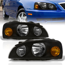 Load image into Gallery viewer, Hyundai Elantra 2004-2006 Factory Style Headlights Black Housing Clear Len Amber Reflector
