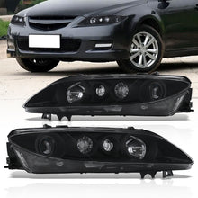 Load image into Gallery viewer, MAZDA 6 2003-2005 Head Lamp Unit w/o Fog STD Black Housing Clear Lens Reflector