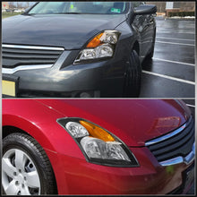Load image into Gallery viewer, Nissan Altima Sedan 2007-2009 Factory Style Headlights Black Housing Clear Len Amber Reflector (Halogen Models Only)