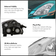 Load image into Gallery viewer, Nissan Altima Sedan 2007-2009 Factory Style Headlights Chrome Housing Clear Len Clear Reflector (Halogen Models Only)