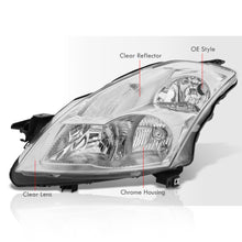 Load image into Gallery viewer, Nissan Altima Sedan 2007-2009 Factory Style Headlights Chrome Housing Clear Len Clear Reflector (Halogen Models Only)