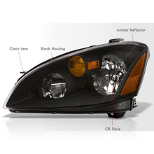 Load image into Gallery viewer, Nissan Altima 2002-2004 Factory Style Headlights Black Housing Clear Len Amber Reflector (Halogen Models Only)