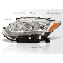 Load image into Gallery viewer, Nissan Rogue 2014-2016 LED DRL Factory Style Headlights Chrome Housing Clear Len Amber Reflector (Halogen Models Only)