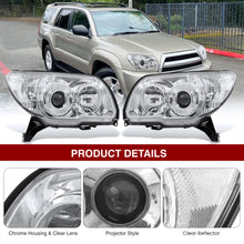 Load image into Gallery viewer, TOYOTA 4Runner 2006-2009 SR5, LTD Head Lamp Unit Chrome Housing Clear Lens Clear Reflector