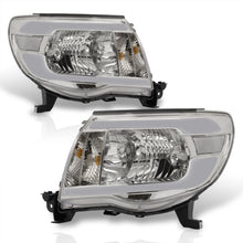 Load image into Gallery viewer, Toyota Tacoma 2005-2011 LED DRL Bar Factory Style Headlights Chrome Housing Clear Len Clear Reflector