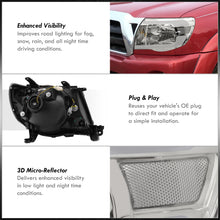 Load image into Gallery viewer, Toyota Tacoma 2005-2011 LED DRL Bar Factory Style Headlights Chrome Housing Clear Len Clear Reflector