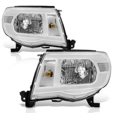 Load image into Gallery viewer, Toyota Tacoma 2005-2011 LED DRL Bar Factory Style Headlights White Housing Clear Len Clear Reflector