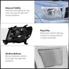 Load image into Gallery viewer, Toyota Tacoma 2005-2011 LED DRL Bar Factory Style Headlights White Housing Clear Len Clear Reflector