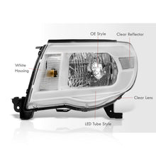 Load image into Gallery viewer, Toyota Tacoma 2005-2011 LED DRL Bar Factory Style Headlights White Housing Clear Len Clear Reflector