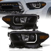 Load image into Gallery viewer, Toyota Tacoma 2016-2023 Factory Style Projector Headlights Black Housing Clear Len Amber Reflector (Models with Factory LED DRL Headlights Only)