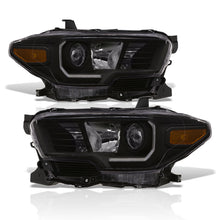 Load image into Gallery viewer, Toyota Tacoma 2016-2023 Factory Style Projector Headlights Black Housing Clear Len Amber Reflector (Models with Factory LED DRL Headlights Only)