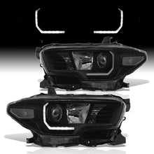 Load image into Gallery viewer, Toyota Tacoma 2016-2023 Factory Style Projector Headlights Black Housing Clear Len Clear Reflector (Models with Factory LED DRL Headlights Only)
