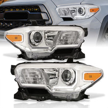 Load image into Gallery viewer, Toyota Tacoma 2016-2023 Factory Style Projector Headlights Chrome Housing Clear Len Amber Reflector (Models with Factory LED DRL Headlights Only)