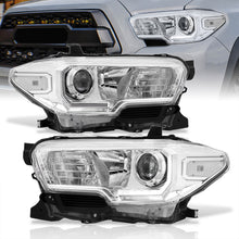 Load image into Gallery viewer, Toyota Tacoma 2016-2023 Factory Style Projector Headlights Chrome Housing Clear Len Clear Reflector (Models with Factory LED DRL Headlights Only)