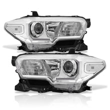 Load image into Gallery viewer, Toyota Tacoma 2016-2023 Factory Style Projector Headlights Chrome Housing Clear Len Clear Reflector (Models with Factory LED DRL Headlights Only)