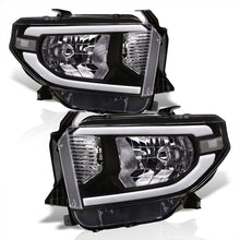 Load image into Gallery viewer, Toyota Tundra 2014-2021 LED DRL Bar Factory Style Headlights Black Housing Clear Len Clear Reflector (Halogen Models Only)