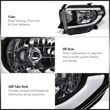 Load image into Gallery viewer, Toyota Tundra 2014-2021 LED DRL Bar Factory Style Headlights Black Housing Clear Len Clear Reflector (Halogen Models Only)