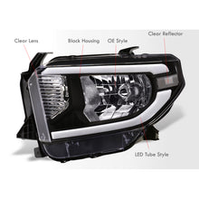 Load image into Gallery viewer, Toyota Tundra 2014-2021 LED DRL Bar Factory Style Headlights Black Housing Clear Len Clear Reflector (Halogen Models Only)
