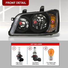 Load image into Gallery viewer, TOYOTA Highlander 2001-2003 Headlight Black Housing Clear Lens Clear Reflector