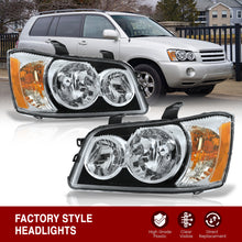 Load image into Gallery viewer, TOYOTA Highlander 2001-2003 Headlight Chrome Housing Clear Lens Amber Reflector