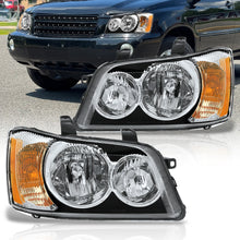 Load image into Gallery viewer, TOYOTA Highlander 2001-2003 Headlight Chrome Housing Clear Lens Amber Reflector