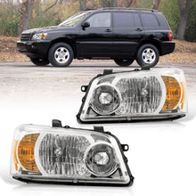 Load image into Gallery viewer, TOYOTA Highlander 04-06 Headlight Chrome Housing Clear Lens Amber Reflector