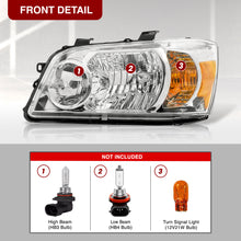 Load image into Gallery viewer, TOYOTA Highlander 04-06 Headlight Chrome Housing Clear Lens Amber Reflector