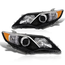 Load image into Gallery viewer, Toyota Camry 2012-2014 Factory Style Headlights Black Housing Clear Len Amber Reflector